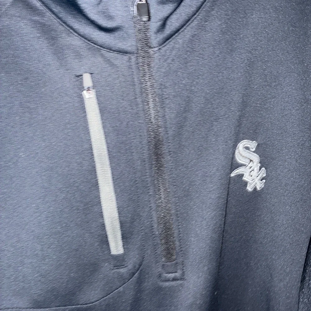 Chicago White Sox Antigua 1/4 Zip Pullover Mens XL Black MLB